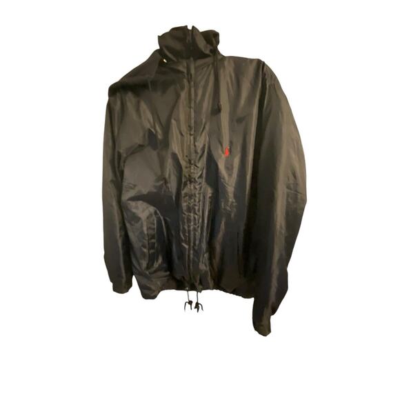 Polo Ralph Lauren Other - Vintage Polo Ralph Lauren Coat Mens Large Fleece Lined Zip Removable Hood Navy